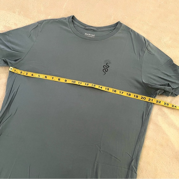 Marine Layer Signature Crew Graphic Snake Tee Shirt Short Sleeve Blue Mens Sz S - Picture 3 of 9